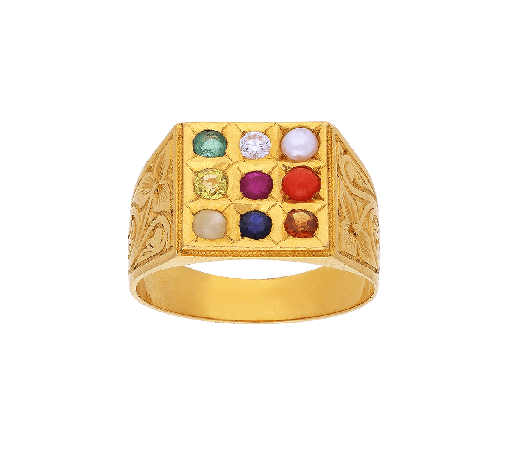 Gold Designer Navaratna Ring at best price in Chennai | ID: 22971464030