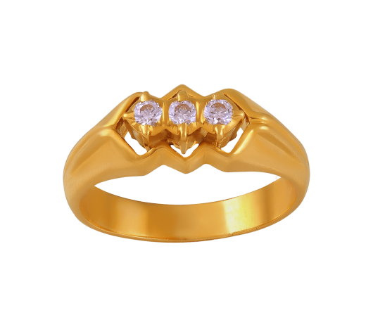 Buy Freya 14K Yellow Gold Natural Champagne Diamond 3 Stone Ring Online in  India - Etsy