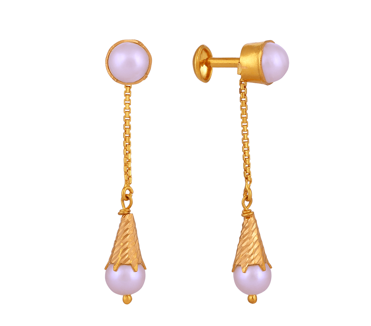 Joyalukkas 22KT Yellow Gold Stud Earrings for Girls  Amazonin Fashion