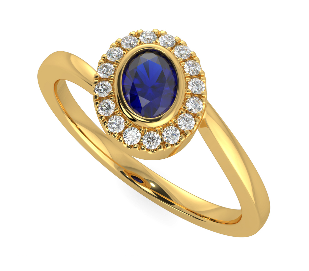 The Victoria 2.18 ct Pear Bright Blue Sapphire with .22 ct Halo Ring 1 -  Sarah O.