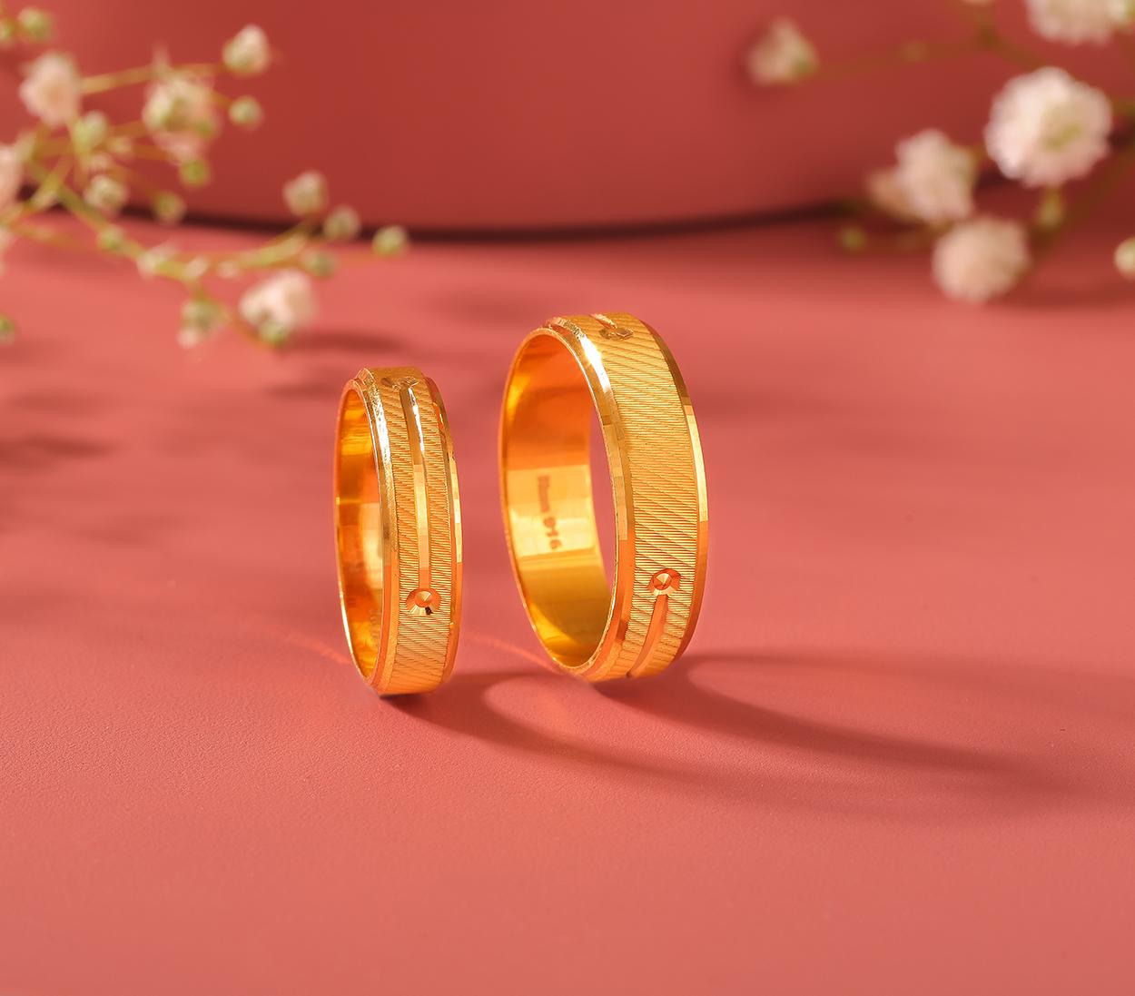 Retailer of 22ct 916 gold new design couple ring | Jewelxy - 234736