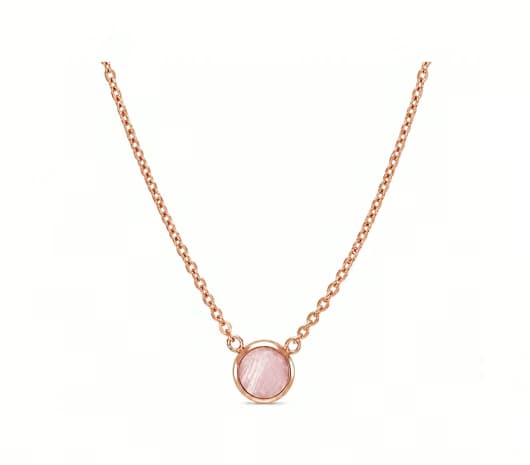 Minimal Rose Gold Circle 18 kt  Gold Necklace