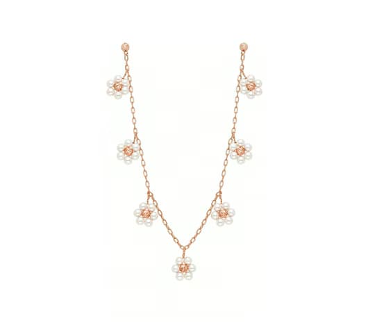 Floral Pearl Elegance18 KT Rose Gold Necklace