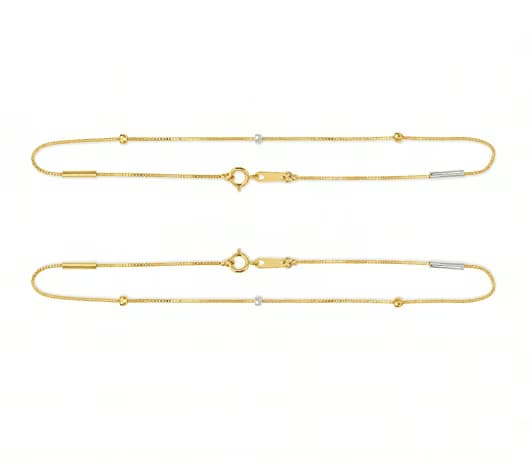 Timeless Beaded 18 KT Gold Anklet