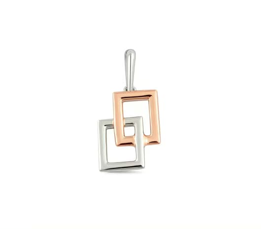 Twin Square Harmony Platinum Pendant