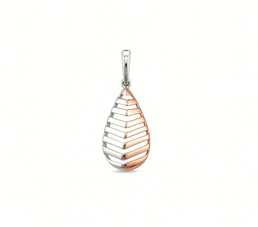 Dual-Tone Leaf Pattern Platinum Pendant
