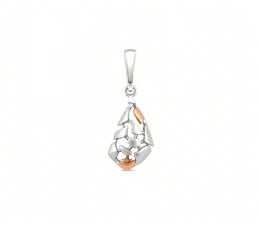 Dual-Tone Cluster Charm Platinum Pendant