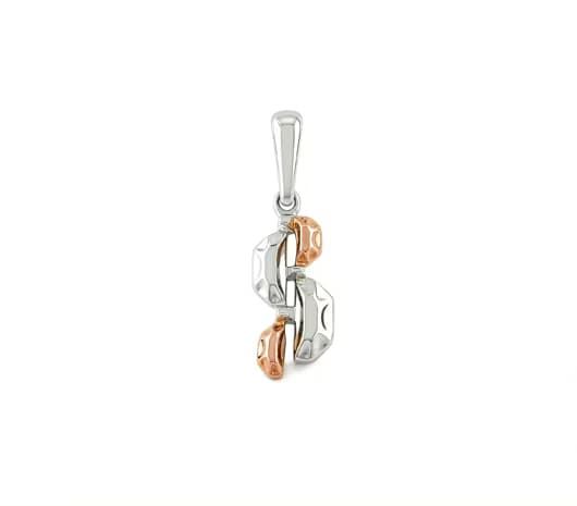 Dual-Tone Contemporary Grace Platinum Pendant