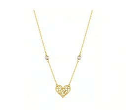 Filigree Heart Grace 18 KT Gold Necklace