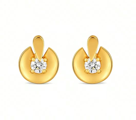 Contemporary white stone Gold Earrings