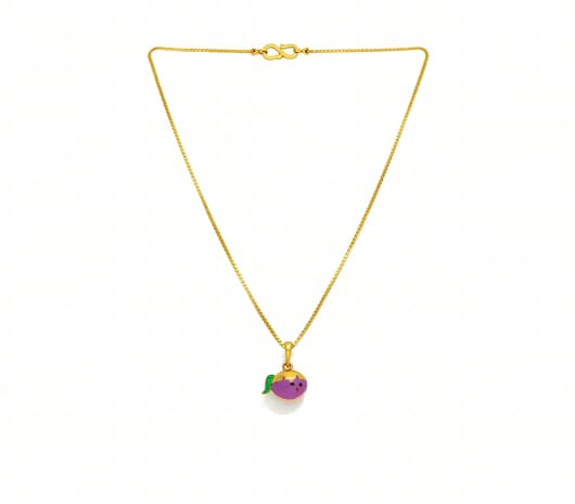 22KT Gold Purple Fruit Kids Necklace