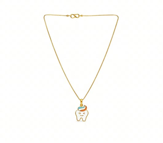 22KT Gold Pink Bow Kids Necklace