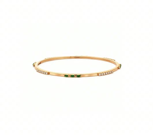 Olive Sparkle 18 kt Gold Bangle