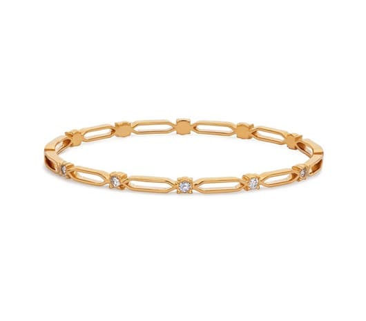 Celestial White Stone 22 KT Rose Gold Bangle
