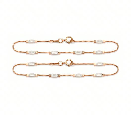 Dual Shine 18KT Rose Gold Anklet