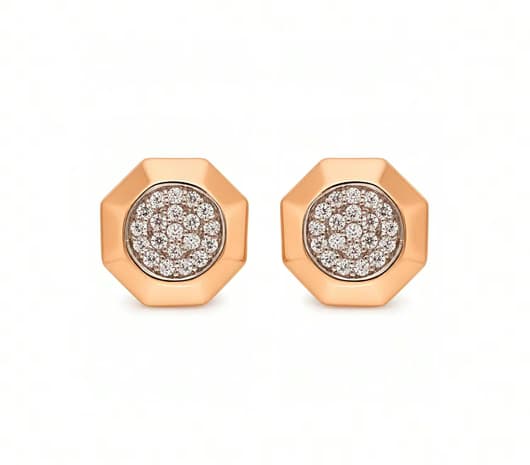 Hexa Spark 18 kt Rose Gold Earrings