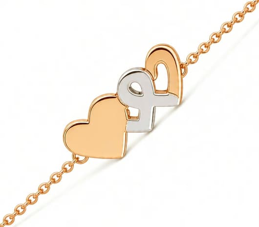 Triple Heart Bliss 18 kt Rose Gold Bracelet