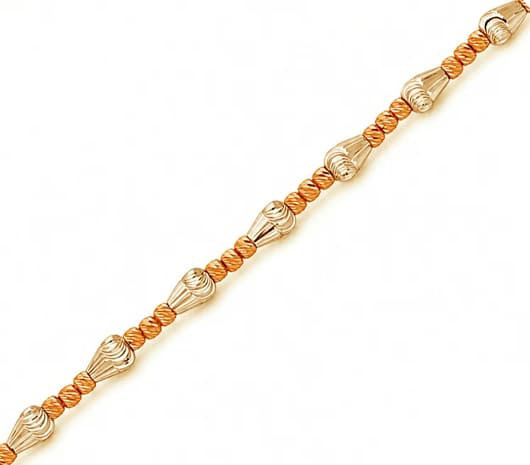 Dual Shine Beaded 18 kt Rose Gold Bracelet