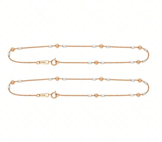 Twin Shade Spark 18KT Rose Gold Anklet