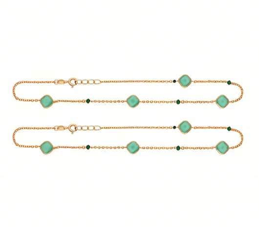 Pastel Green Grace 18KT Rose Gold Anklet