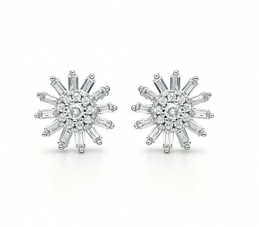 Luminous Bloom Silver Earrings