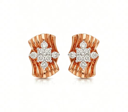 Blooming Wave 18 kt Diamond Earrings
