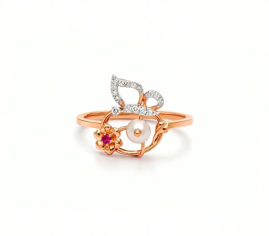 Pearl Radiance 18 KT Diamond Ring