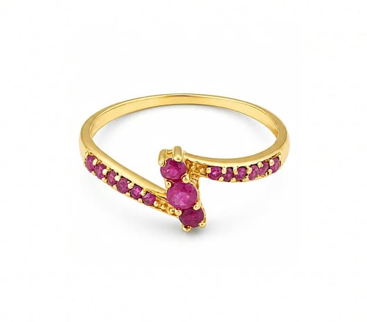 Ruby Twisted Elegance 22 KT Precious Stone Ring