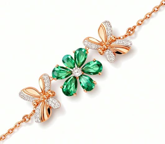 Butterfly Blossom Radiance 18KT Diamond Bracelet