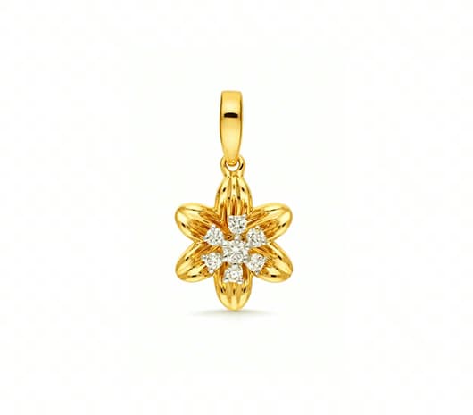 Floral Star Radiance 18KT Diamond Pendant