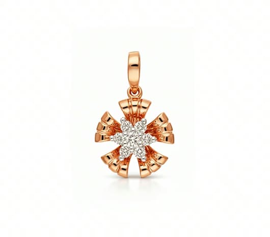 Radiant Bloom 18KT Diamond Pendant