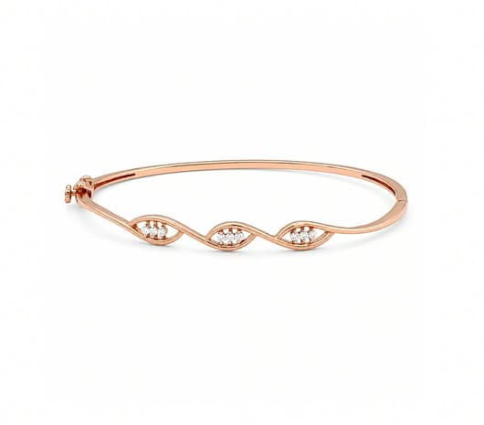 Wave of Brilliance 18 KT Diamond Bangle Bracelet
