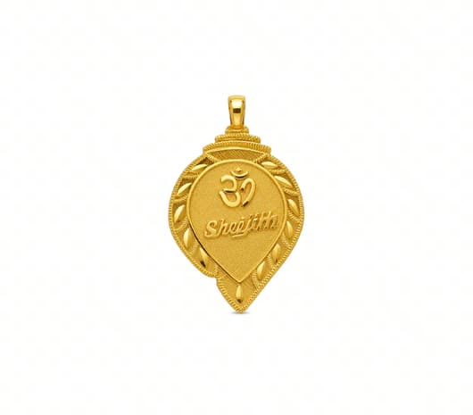 Om Personalized Blessing 22 KT Gold Thali Pendant