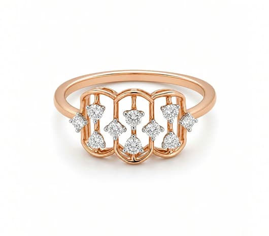 Elegant Cascade 18KT Diamond Ring