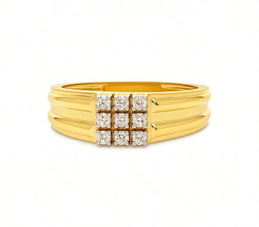 Crown Grid 14 KT Diamond Ring