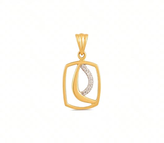 Modern Crescent 18 KT Diamond Pendant