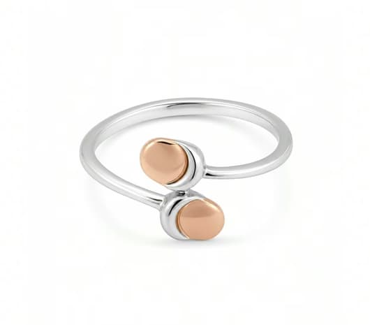 Dual Orbit Platinum Ring