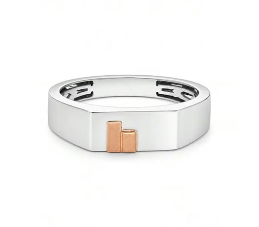 Twin Crest Platinum Ring