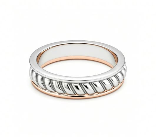 Classic Twist Two-Tone Platinum Ring