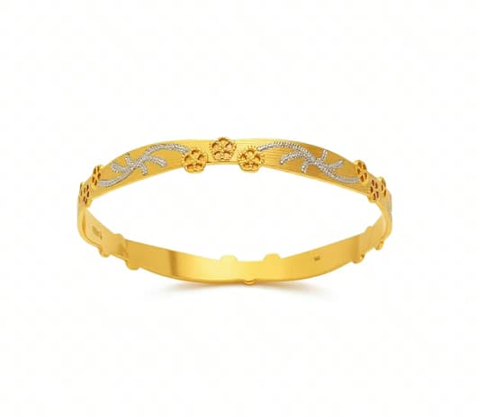 stylish dual tone gold bangle