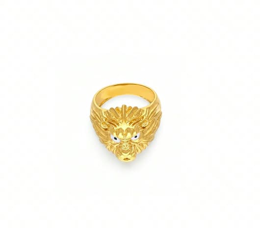 Roaring Lion Men's Gold Ring