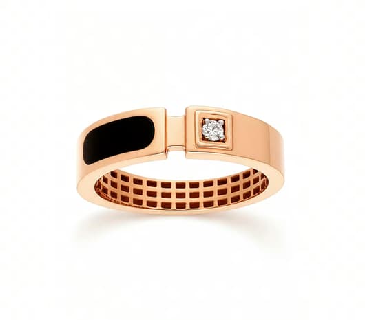 Distinctive pattern 18 kt Ivy Rose Gold Ring