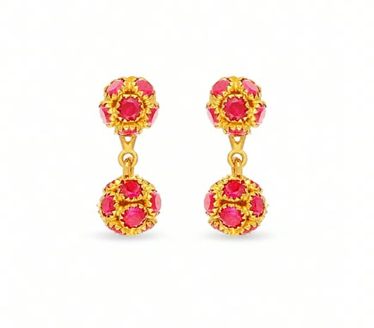 Blush Bloom pink stone Gold Earrings