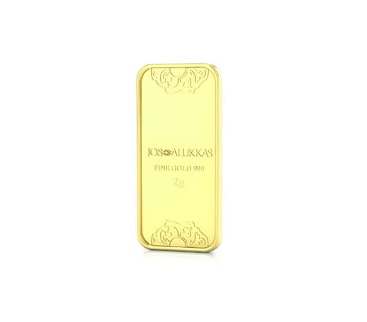 24 KT 999 Purity Rose Flower Pattern Gold Bar 2 Gm Jos Alukkas