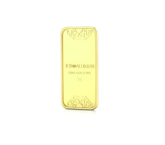 24 KT 999 Purity Rose Flower Pattern Gold Bar 5 Gm Jos Alukkas