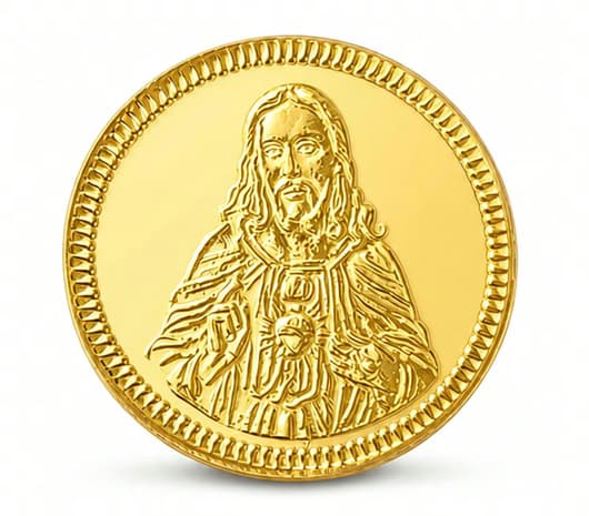 22 KT Jesus Christ & Matha Gold Coin 8 Gm Jos Alukkas