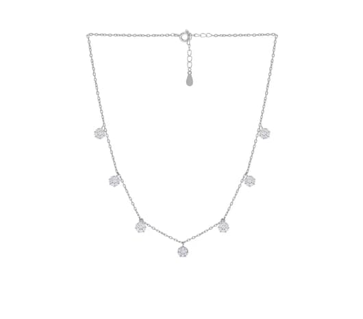 Starry Bloom Silver Necklace
