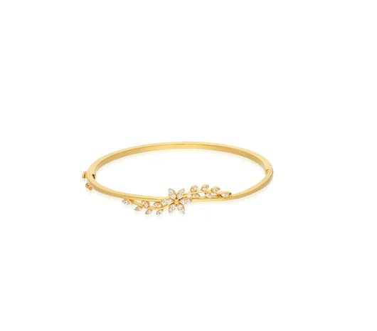 Leafy Glow Bangle Bracelet