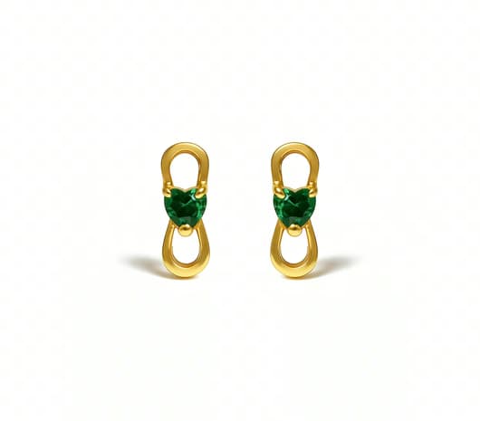 Mystic Heart Gold Earrings
