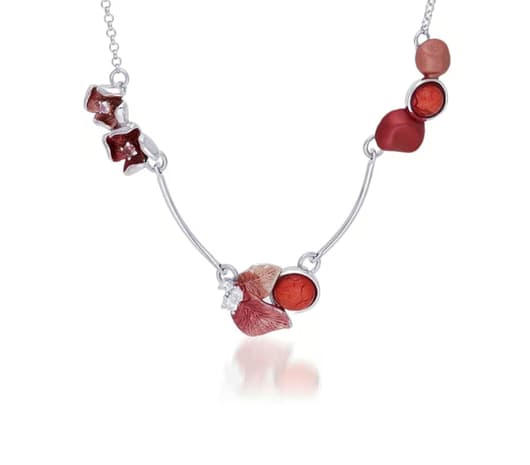Ruby Dusk motif Silver Necklace